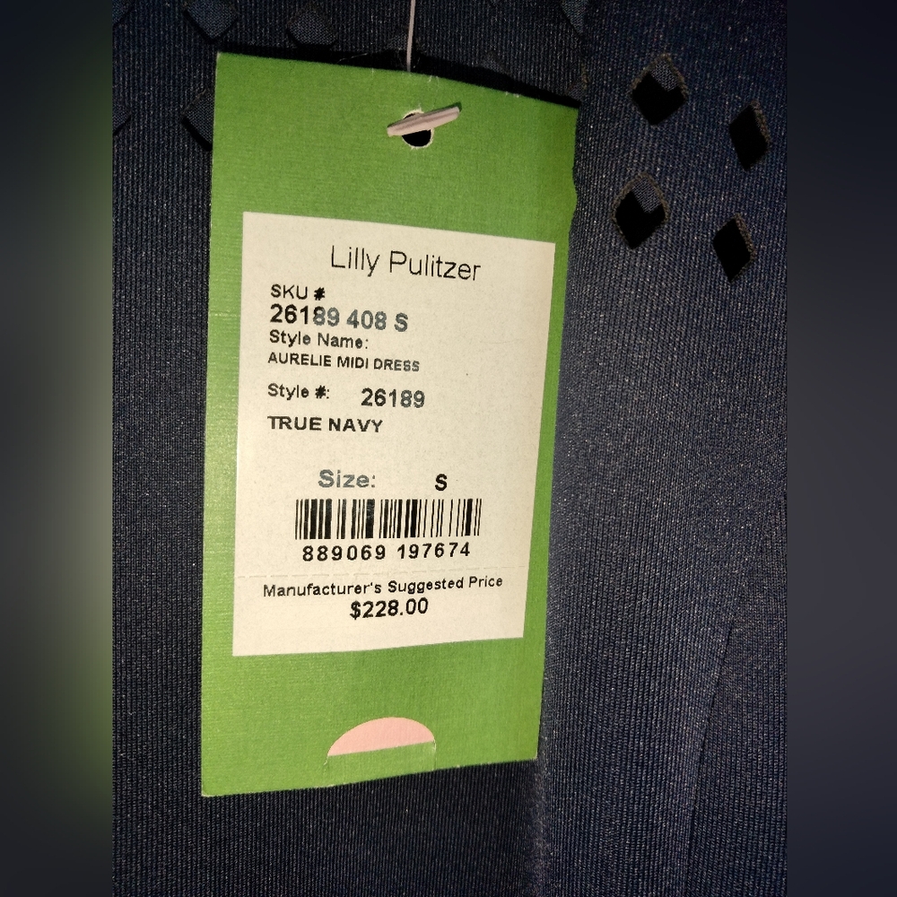 Lilly Pulitzer (Size S) Navy Blue Sleeveless Aurelia Hi-Lo Midi Dress (NEW-NWT) - Picture 5 of 13